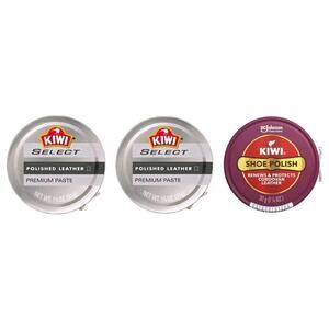 Kiwi Leather Shoe Polish Variety Pack Cordovan & Select Black Brown 1.125oz Each